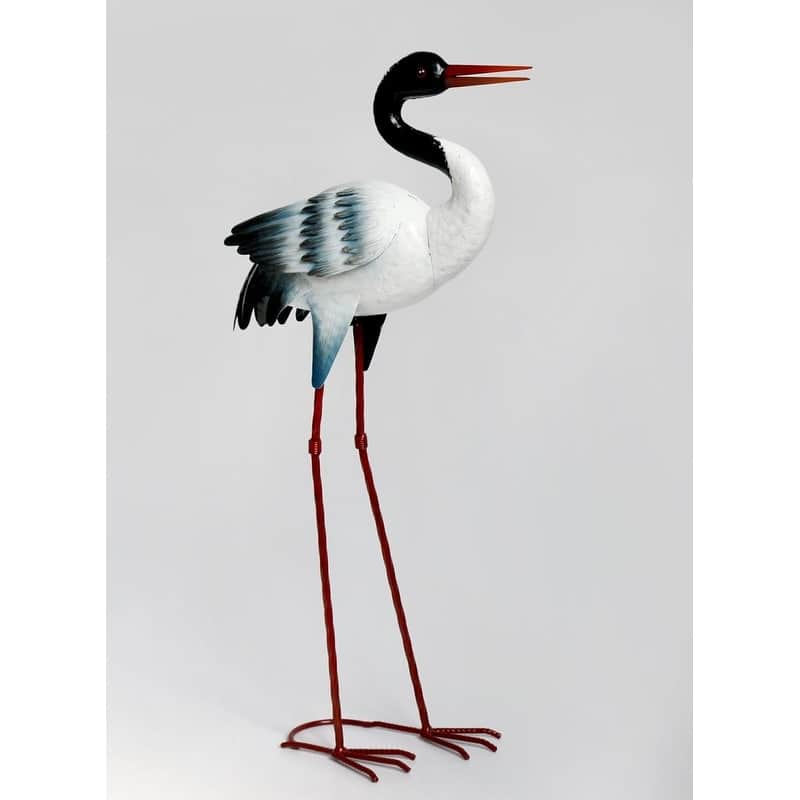 25" Metal Heron Garden Sculpture