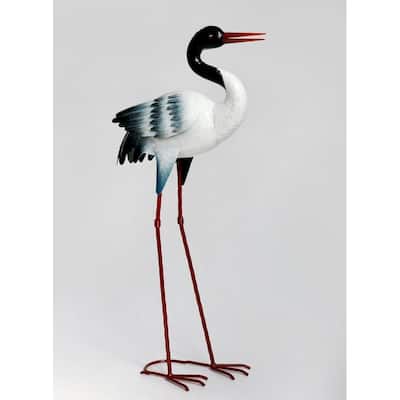 25" Metal Heron Garden Sculpture
