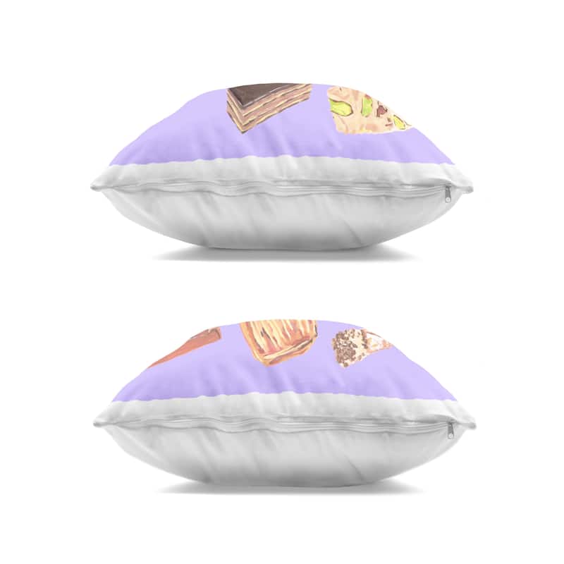 Stupell Various Pastries on Purple Decorative Printed Throw Pillow Design by Melissa Wang (Set of 2)