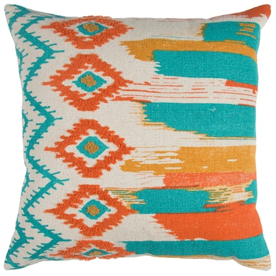 Abstract Aqua Square Throw Pillow
