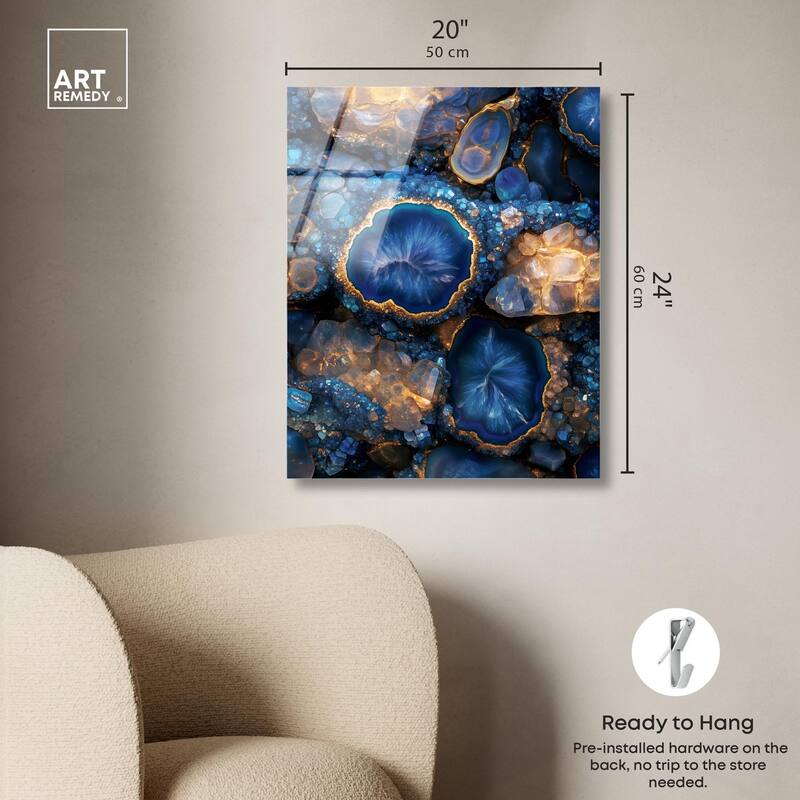 Oceanic Gold Sparkle Acrylic by Art Remedy, Ready to Hang