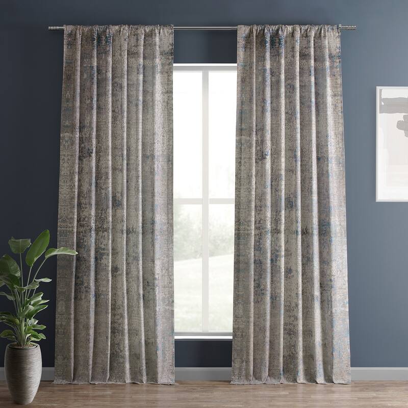 Exclusive Fabrics Textured Cotton Printed Curtains for Bedroom and Living room (1 Panel)