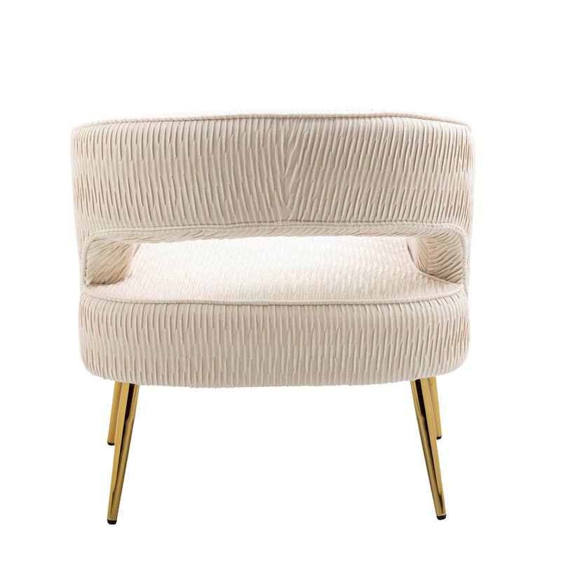 Contemporary Upholstered Ruffle Accent Chair