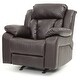 preview thumbnail 4 of 2, Faux Leather Upholstered Reclining Chair with Padded Arms - 41" - Dark Brown