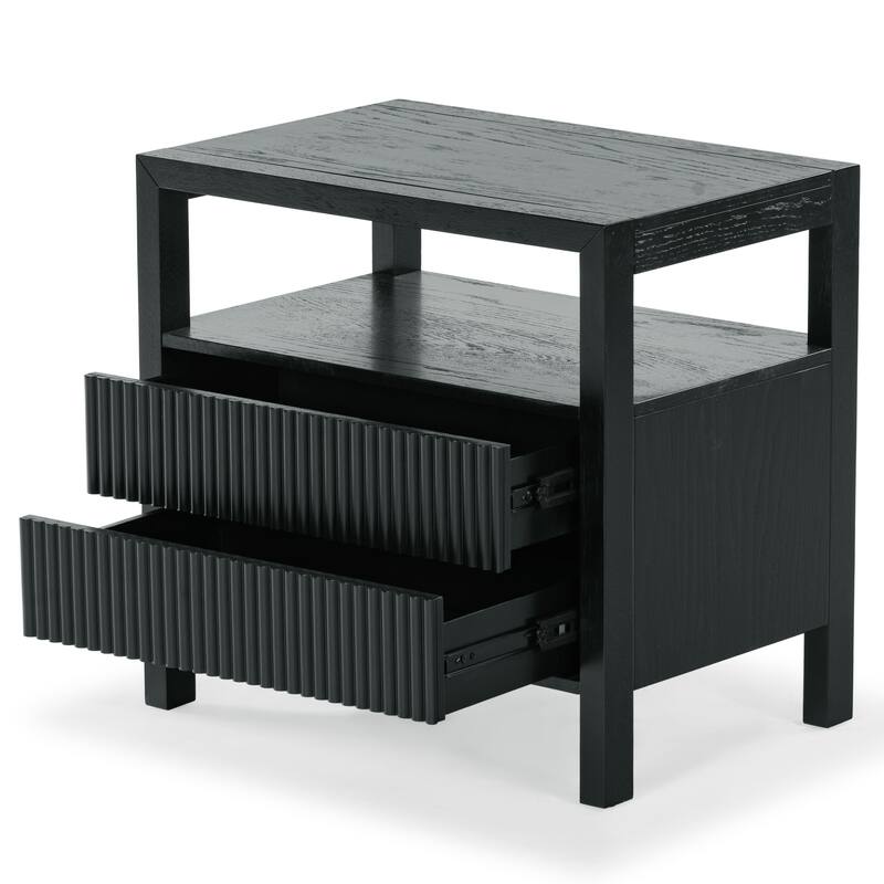 SAFAVIEH Couture Shelbie 2-Drawer Reeded Nightstand, Fully Assembled