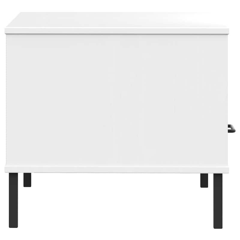 vidaXL Coffee Table Accent Side Sofa End Table with Metal Legs Solid Wood OSLO - 33.5" x 19.7" x 17.7"