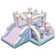 preview thumbnail 2 of 9, Costway Macron Pastel Bounce House with Slide Basketball Hoop Boxing Blower Not Included