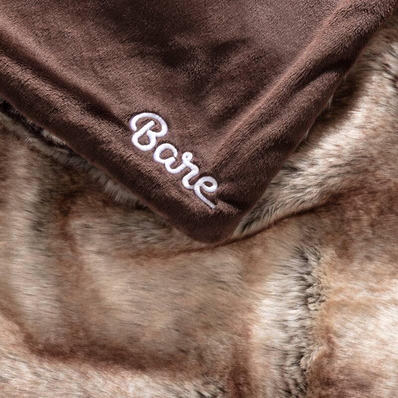 Bare Home Faux Fur Blanket - Ultra-Soft Blanket - Luxurious Fuzzy Warm