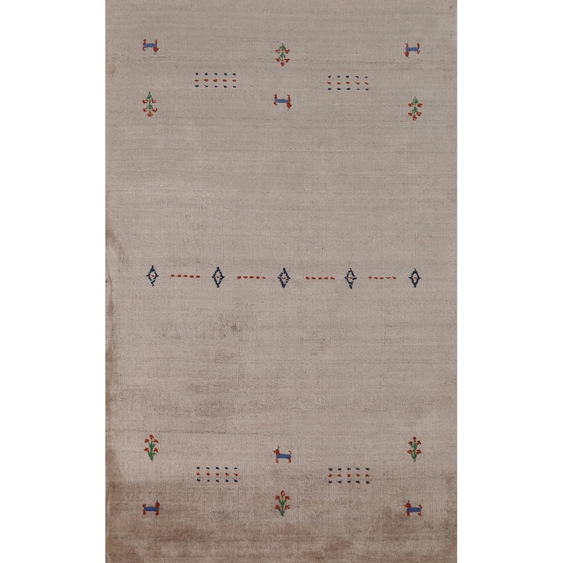 Tribal Gabbeh Indian Foyer Rug Handmade Silk Carpet - 3'0"x 5'0"
