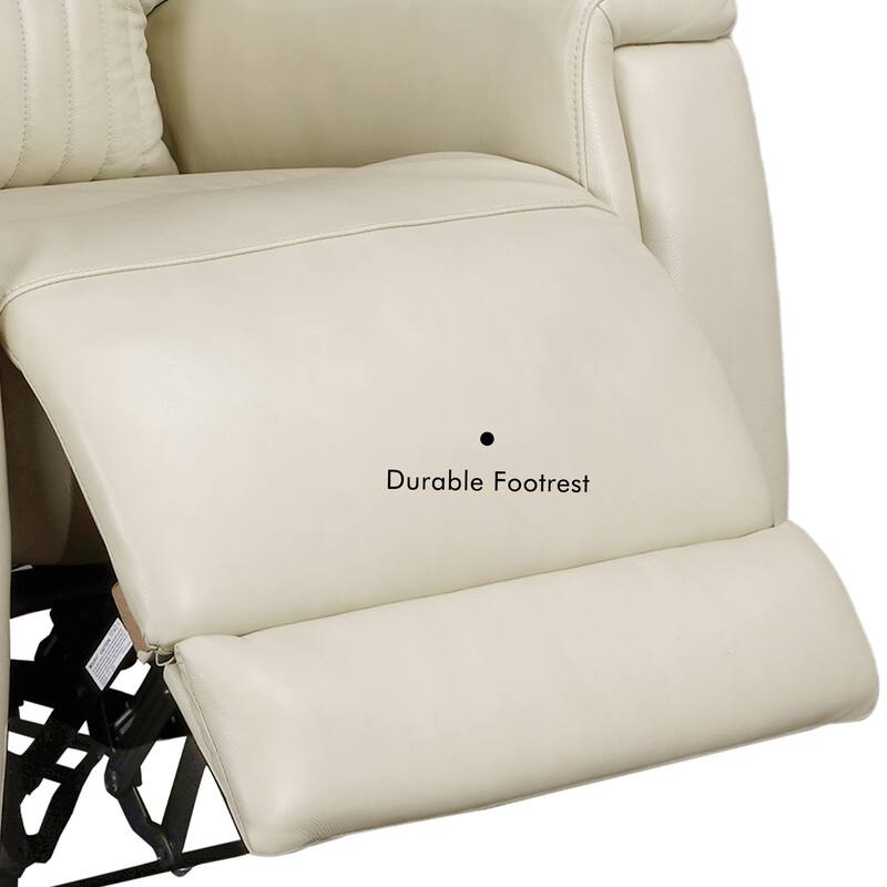 Genuine Leather Reclining Loveseat with Triple Power Adjustable Headrest, Lumbar Support, Zero Gravity, USB & USB-C Ports