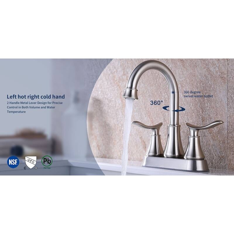 2 4" Bathroom Faucets with Pop-Up Drain and Water Hose