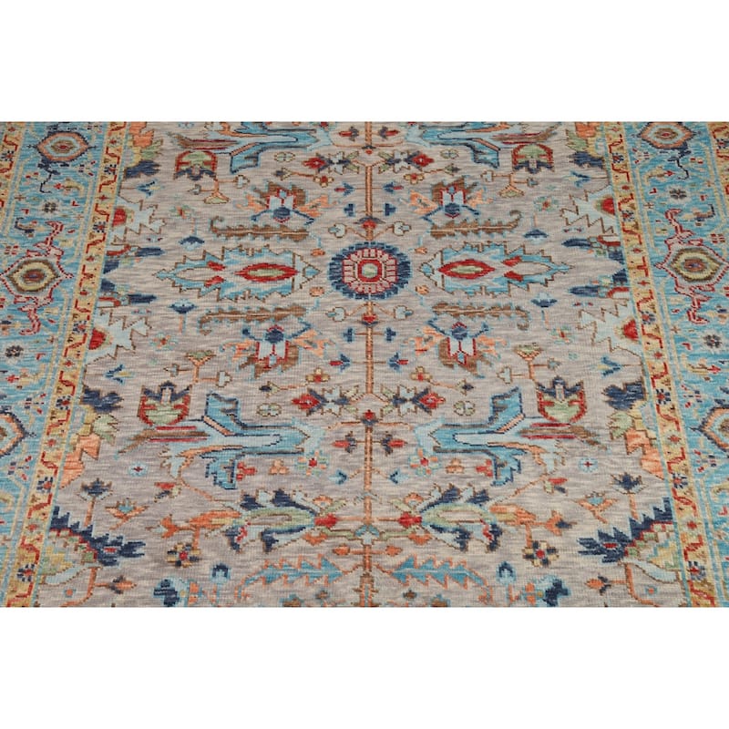 Hand Knotted Oriental 100% Wool Carpet Transitional All-Over Greys & Charcoal Oushak Area Rug - 12' 0'' X 9' 2''