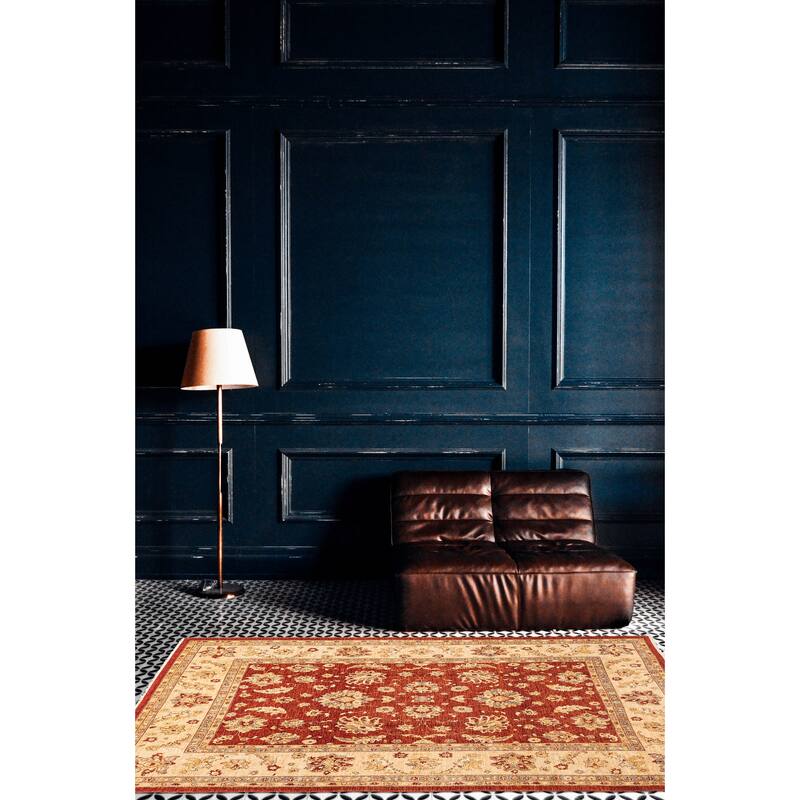 ECARPETGALLERY Hand-knotted Peshawar Oushak Red Wool Rug - 9'1 x 12'0