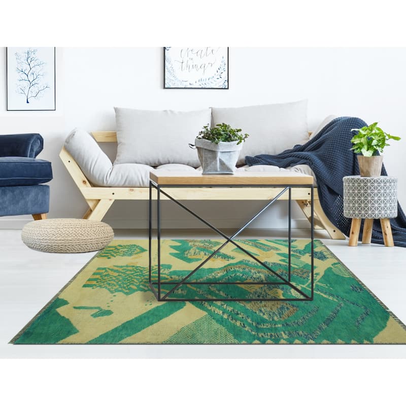Balochi Lorelei Ivory/Turquoise Rug - 3'1" x 4'10"