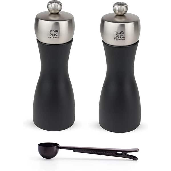 Peugeot Fidji 6 Inch Salt & Pepper Mill, Black Matte With Stainless