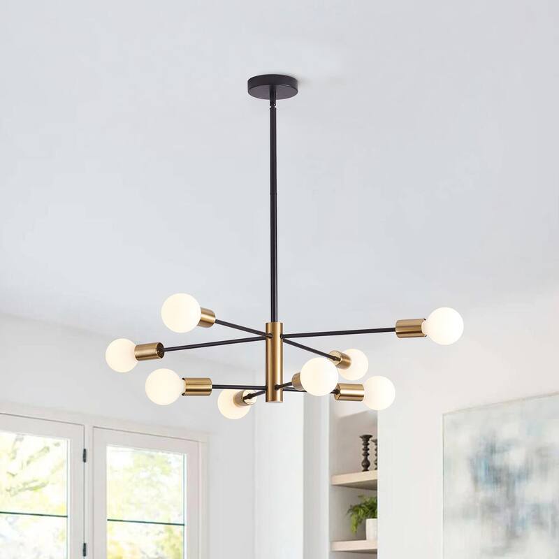 Modern 8-Light Sputnik Sturdy Metal Pendant Lamp