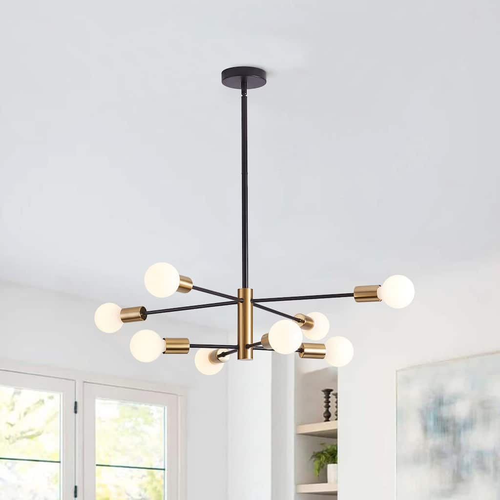 Modern 8-Light Sputnik Sturdy Metal Pendant Lamp