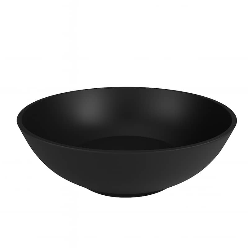 Monty Matte Black Round Circle Solid Surface Vessel Sink
