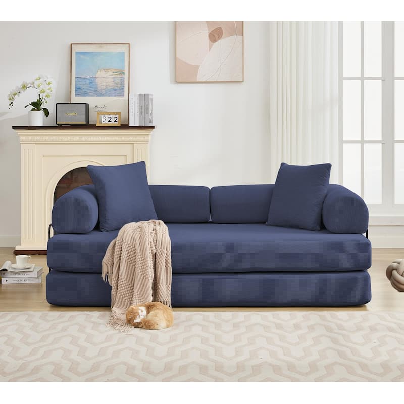Convertible Out Sofa Bed, 4-in-1 DIY Combination Convertible Sofa, Folding Sleeper Sofa with Adjustable Armrests