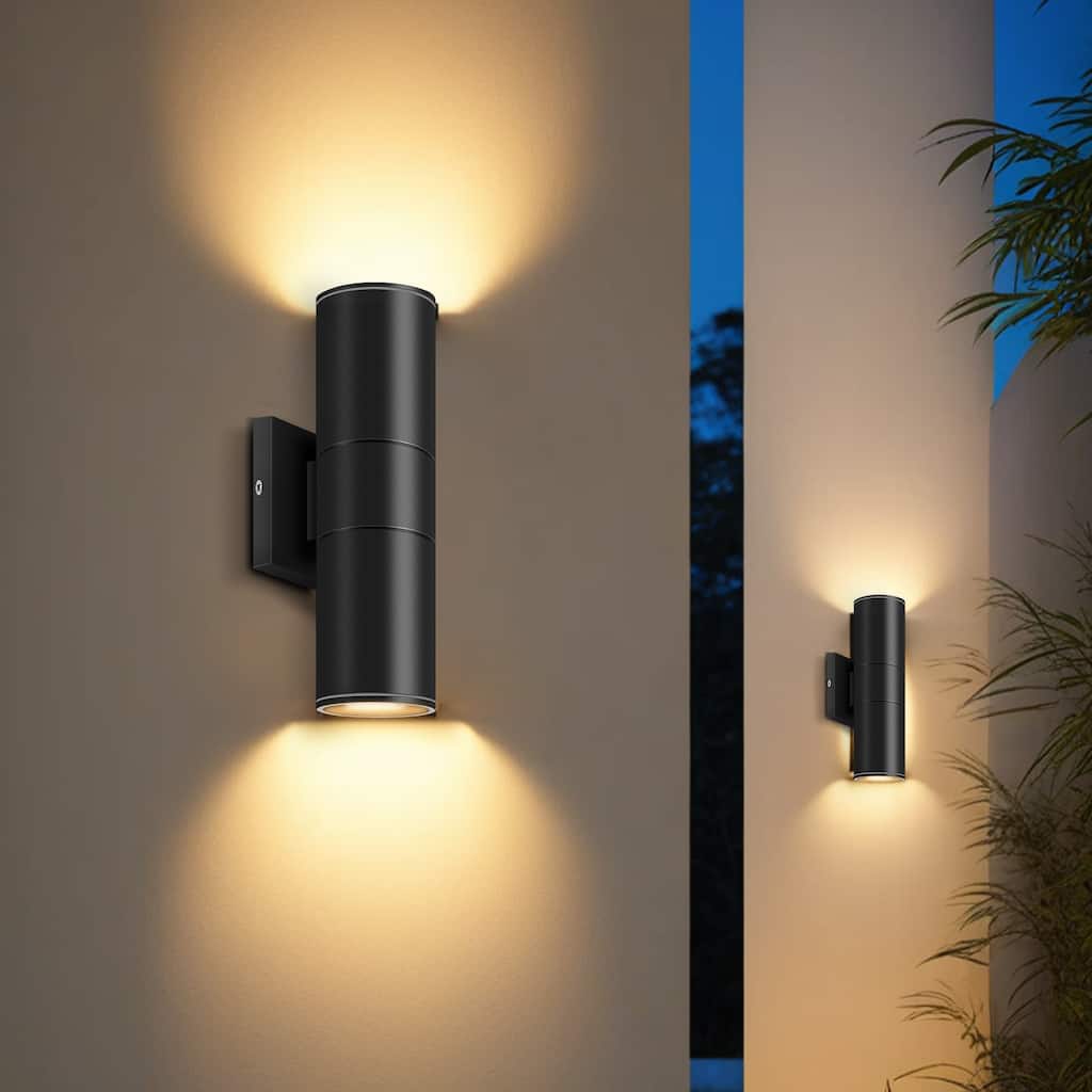 Dimmable LED Outdoor Wall Light, Cylinder Up Down Sconce with Triac Dimming, Aluminum Waterproof for Porch/Patio/Home Exterior