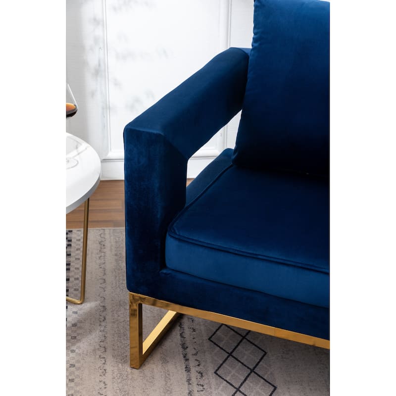 Blue 29.75" Polyester Arm Chair