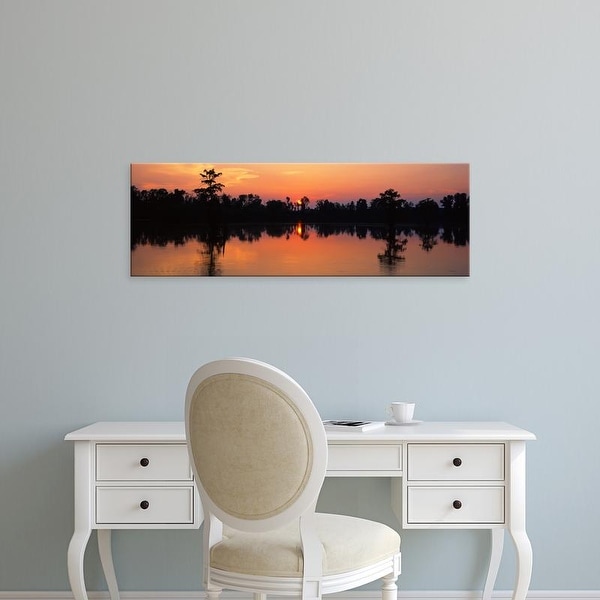 Easy Art Prints Panoramic Images's 'Lake at sunset, Horseshoe Lake Conservation Area, Illinois, USA' Canvas Art