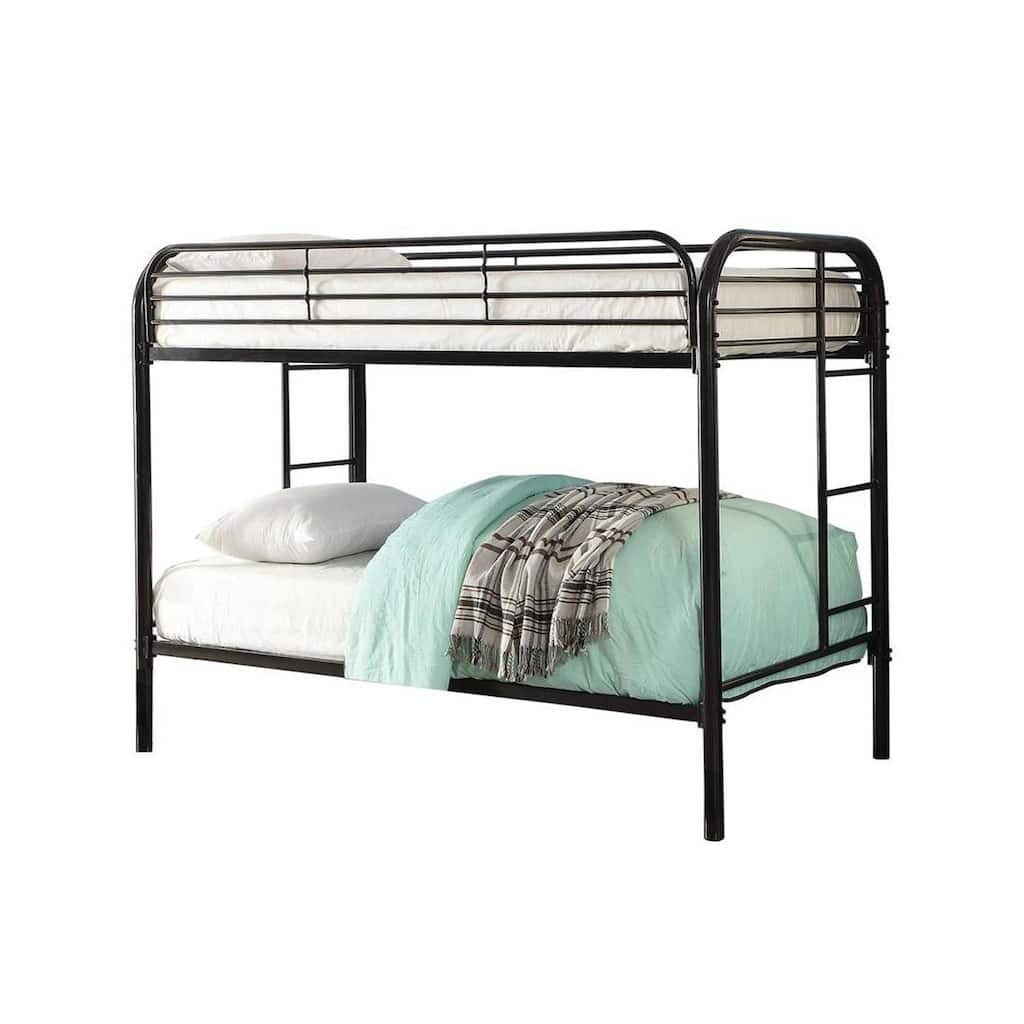 Metal Full Over Full Bunk Bed in Black Finish
