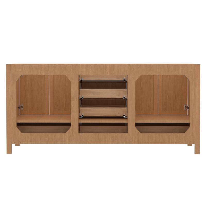 StarrySky 72 inch Undermount Double Sink Bathroom Vanity with Engineered Carrara Marble Top