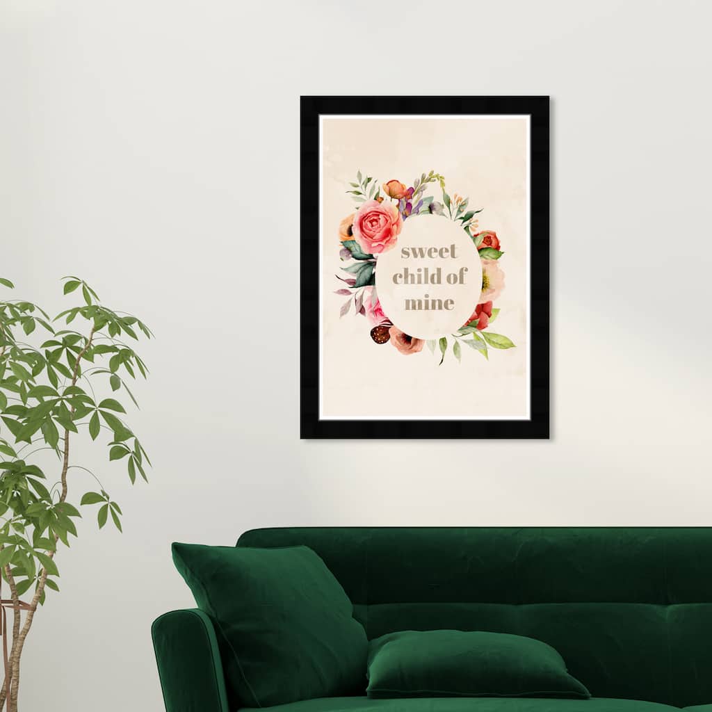 Wynwood Studio Prints Fashion and Glam Sweet Child Of Mine Brown and Tan Shabby Chic Wall Art Canvas Print