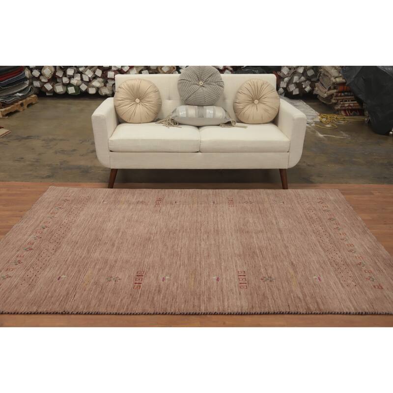 Hand Knotted Oriental 100% Wool Carpet Tribal Animal Pictorial Brown Gabbeh Area Rug - 7' 9'' X 5' 0''