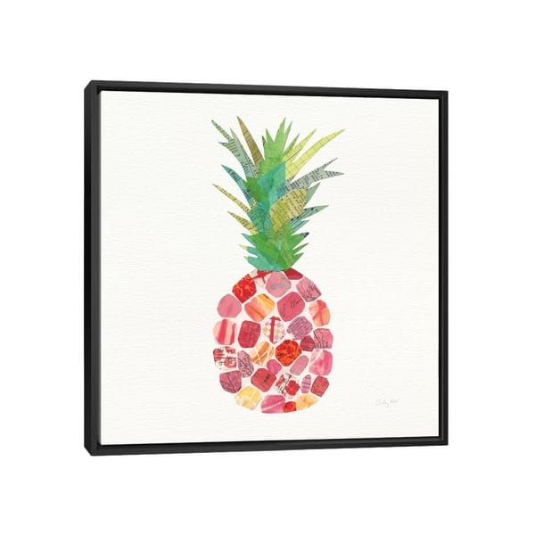 slide 2 of 18, iCanvas "Tropical Fun Pineapple I" by Courtney Prahl Framed Black - 18x18