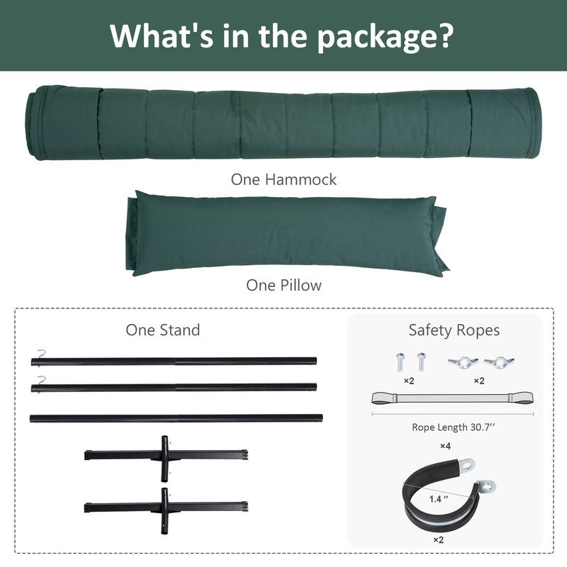 2 Person Quilted Hammock with 12ft. Stand - 147.6*35.4*47.6