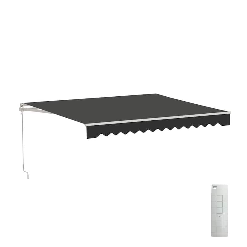 ALEKO Caribbean Motorized Patio Awning - White Frame - Onyx Black - 20 x 10 Feet