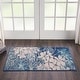 preview thumbnail 68 of 106, Nourison Tranquil Contemporary Abstract Floral Area Rug 2' x 4' - Teal/Blue - Runner/Rectangle