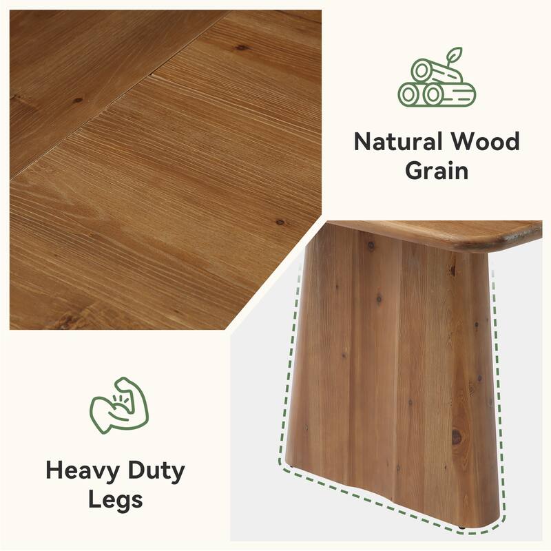 63 Inch Rectangle Solid Wood Dining Table for Kitchen Dining Room - 31.5" D x 63" W x 29.92" H