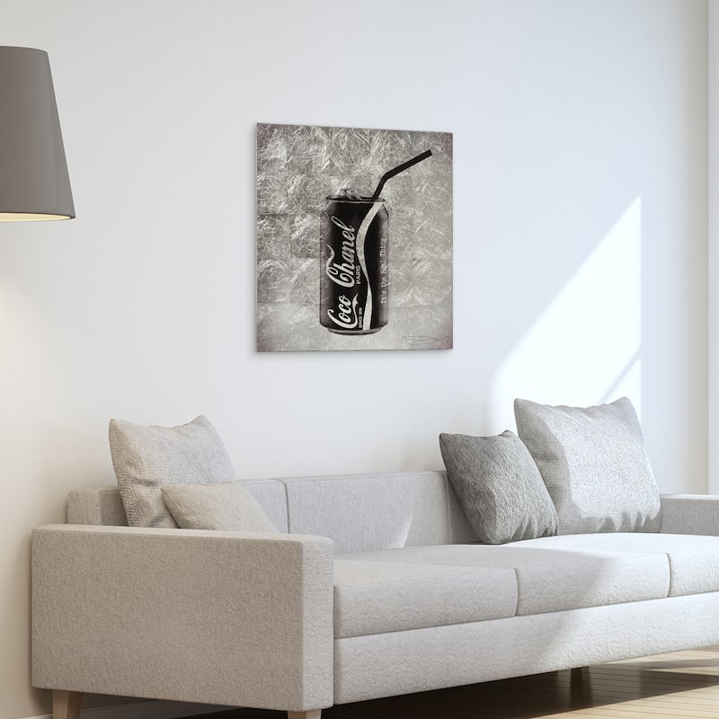 Fashion Drinks Reverse Printed Tempered Glass with Silver Leaf