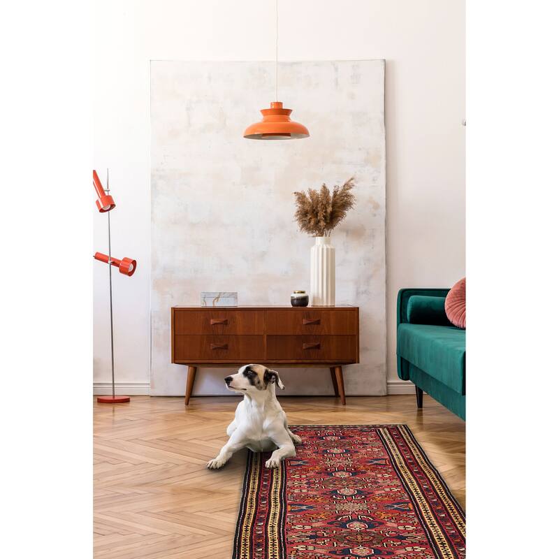 ECARPETGALLERY Hand-knotted Anadol Red Wool Rug - 3'5 x 9'7