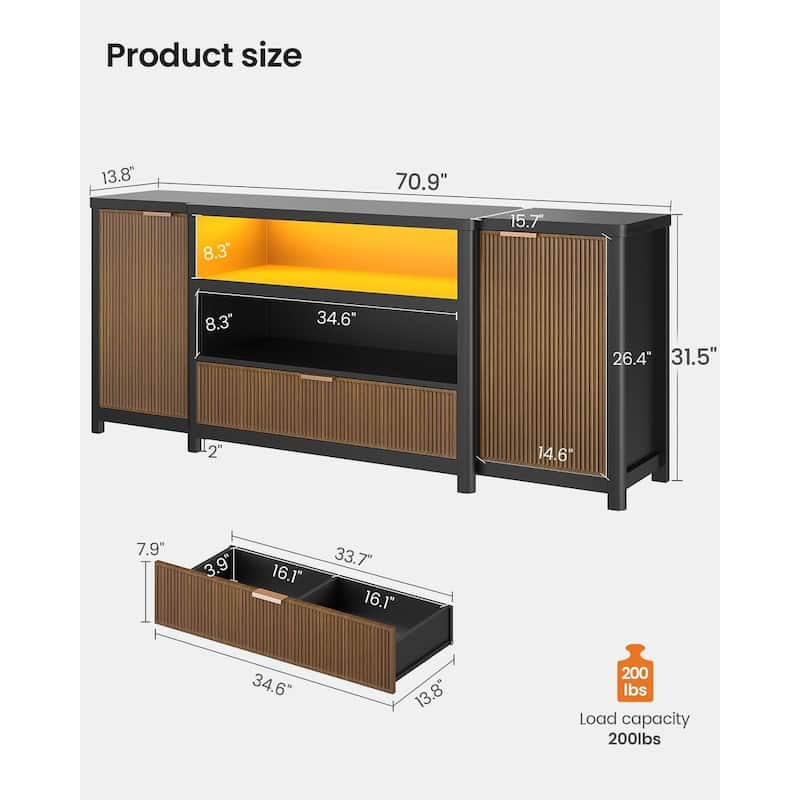 TV Stand TV Console Cabinet with Storage and Shelf Drawer TVs up to 80 Inch