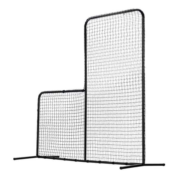 slide 2 of 12, 7x7 Feet L Screen Portable Baseball and Softball Safety Screen with Carry Bag