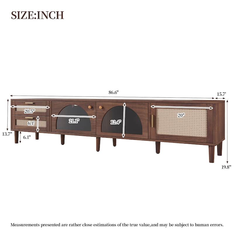 86 in with Solid Wood Legs TV Stand for TVs up to 90 in - n/a