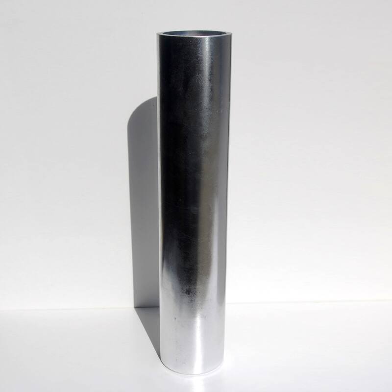 20 Inch Glass Cylinder Shape Hand Gilded Vase with Metal Leaf Details and Distressed Finish
