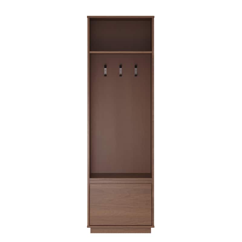 Lucas Mid Century Hall Tree 1 Drawer - Brown