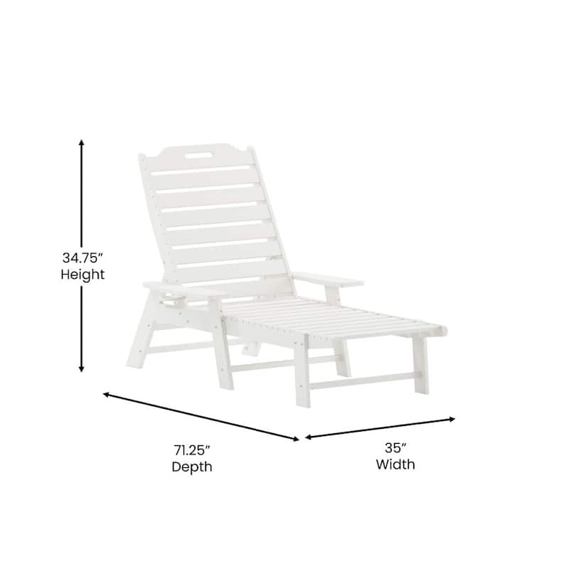 Outdoor Adjustable Lounge Chair with Cupholder