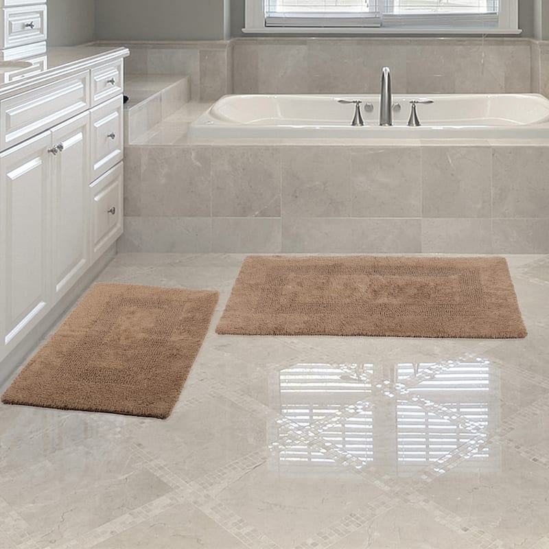 Windsor Home 100-percent Cotton 2-piece Reversible Rug Set - Taupe