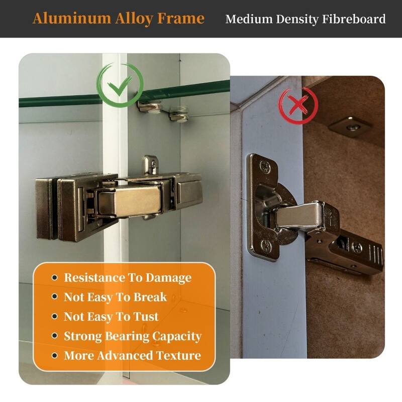 Illuminated LED Wall Mirrored Bathroom Storage Medicine Cabinet with Shaver Socket Bluetooth Anti-Fog Lighted Mirror Cabinet