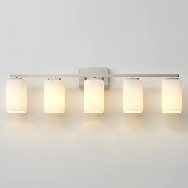 KAWOTI Modern & Contemporary Vanity Light with Frosted Glass Shade