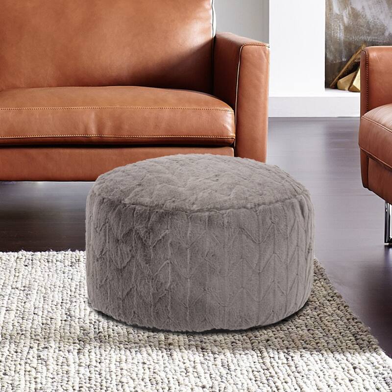 Allan Andrews Foot Pouf Angora Stone
