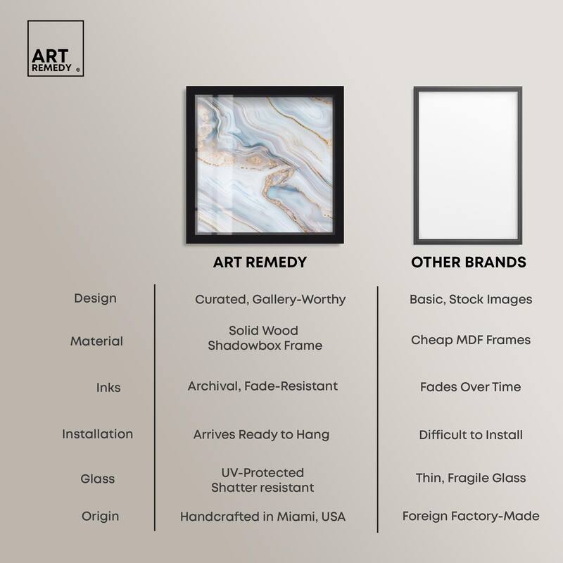 Icy Glitter Stone I Shadowbox by Art Remedy