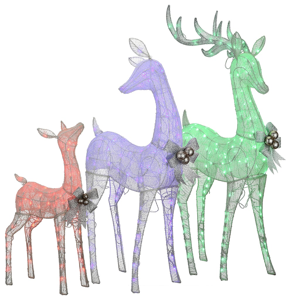 National Tree Company Deer Family Assortment - White - 36 in