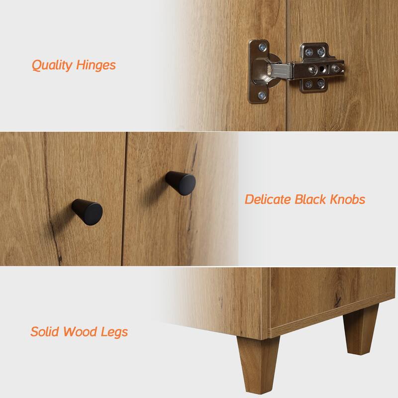 Buffet Cabinet with 3 Compartments for Dining Room, 32.4"H Sideboard